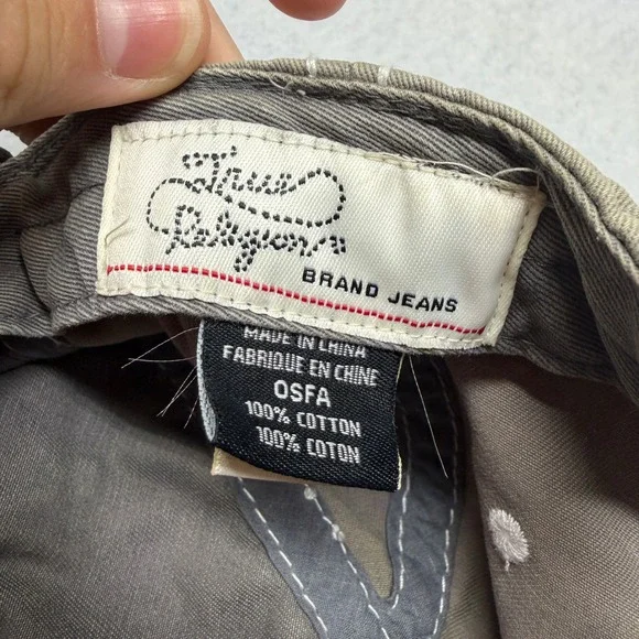 True Religion TRBJ CA 1956 Hat Vintage Y2K Distressed Contrast Stitch Strapback - Picture 7 of 11